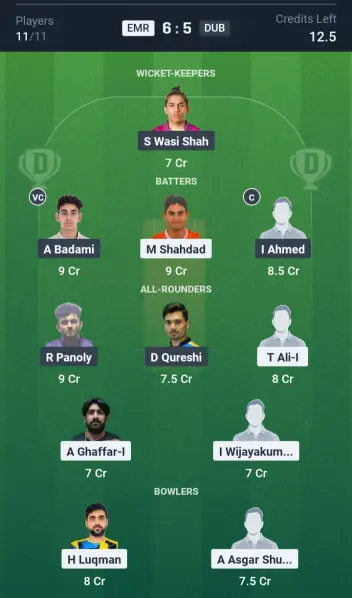 EMR vs DUB Small League Team