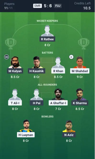 EMR vs FUJ Small League Team