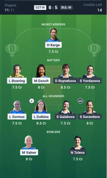 EST-W vs BUL-W Small League Team