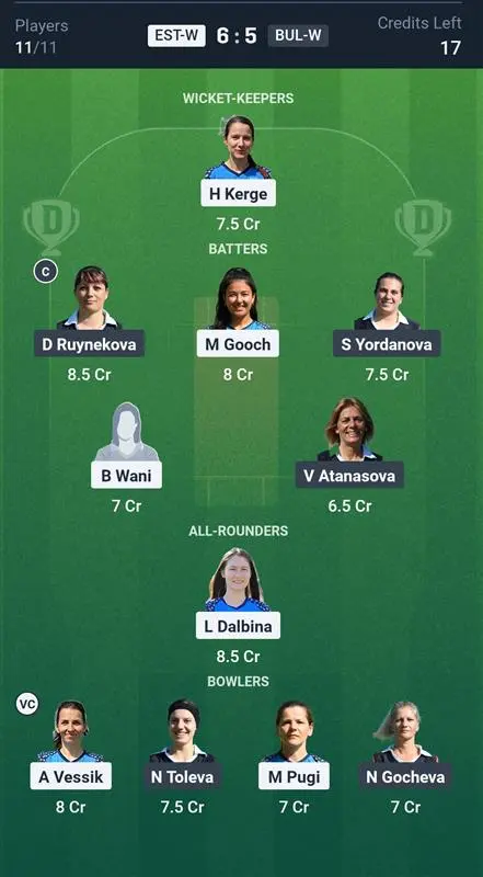 EST-W vs BUL-W Small League Team