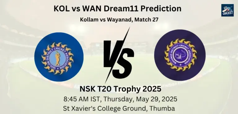 KOL vs WAN Dream11 Prediction