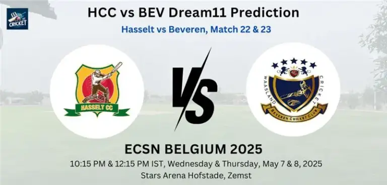 HCC vs BEV Dream11 P0rediction