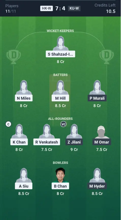 HK-W vs KU-W Grand League Team