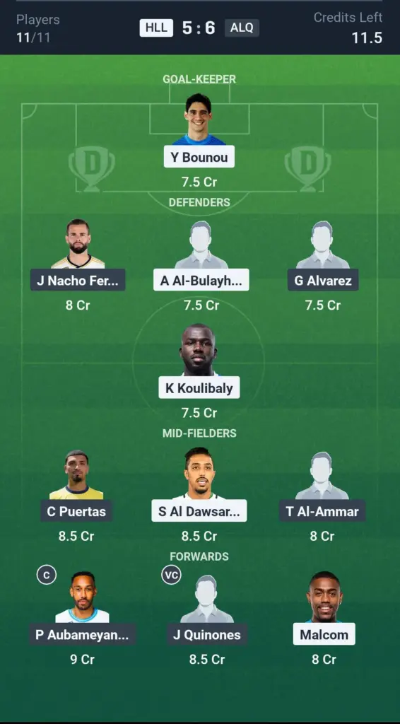 HLL vs ALQ Grand League Team