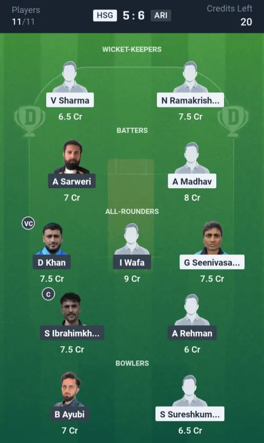 HSG vs ARI Grand League Team