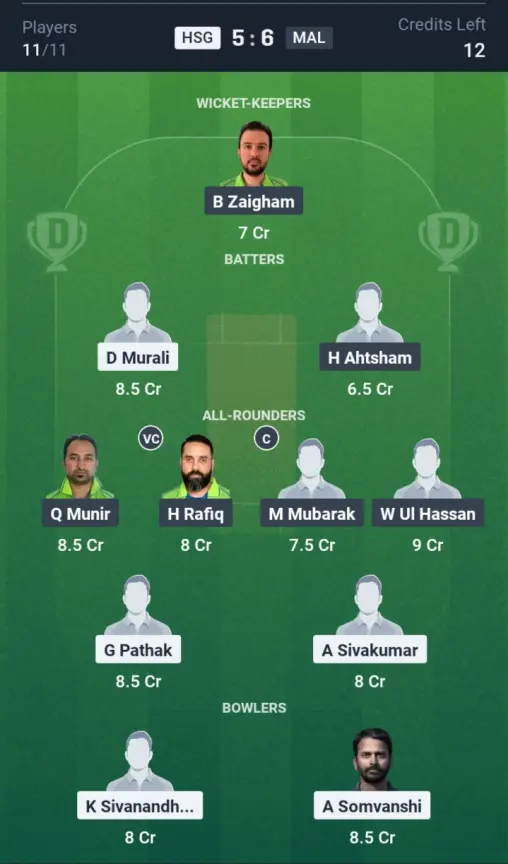HSG vs MAL Grand League Team