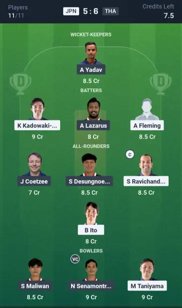 JPN vs THA Grand League Team