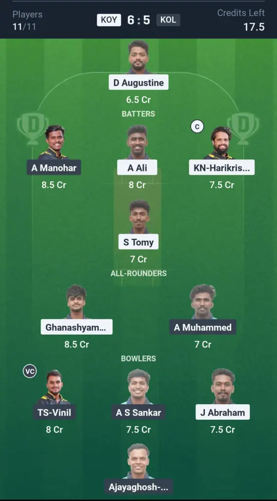 KOY vs KOL Grand League Team