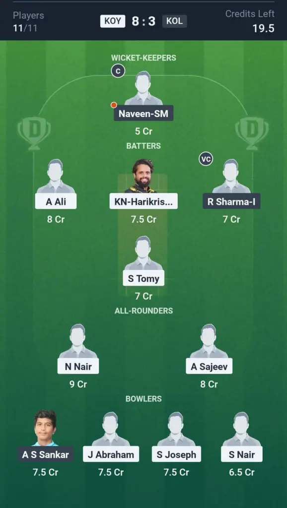 KOY vs KOL Grand League Team