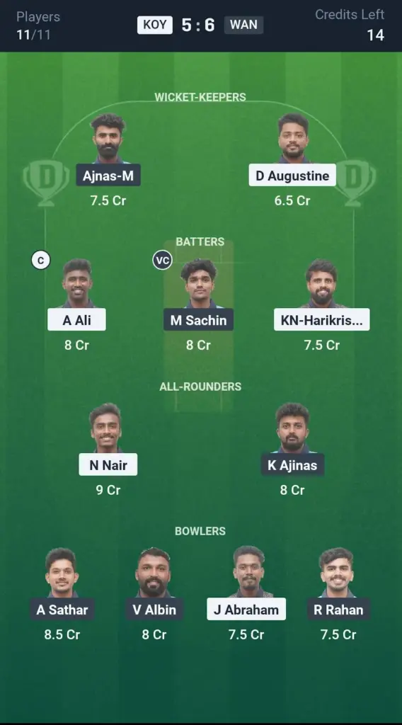 KOY vs WAN Grand League Team