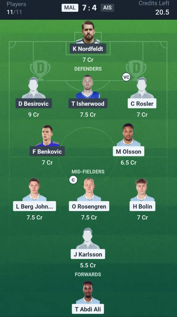 MAL vs AIS Small League Team