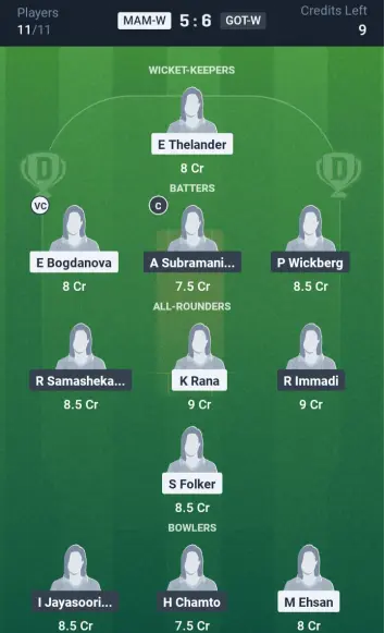 MAM-W vs GOT-W Grand League Team