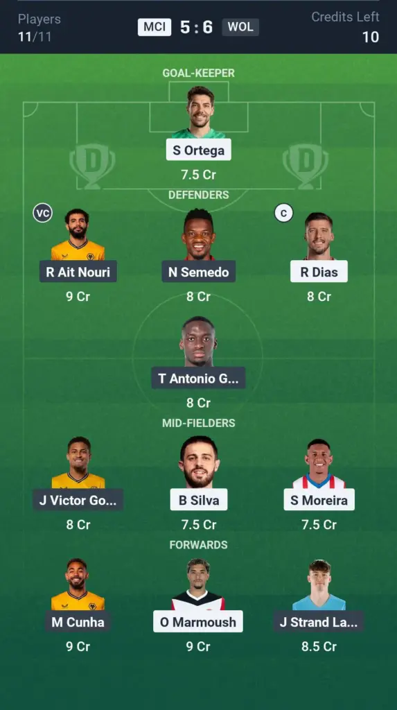 MCI vs WOL Small League Team