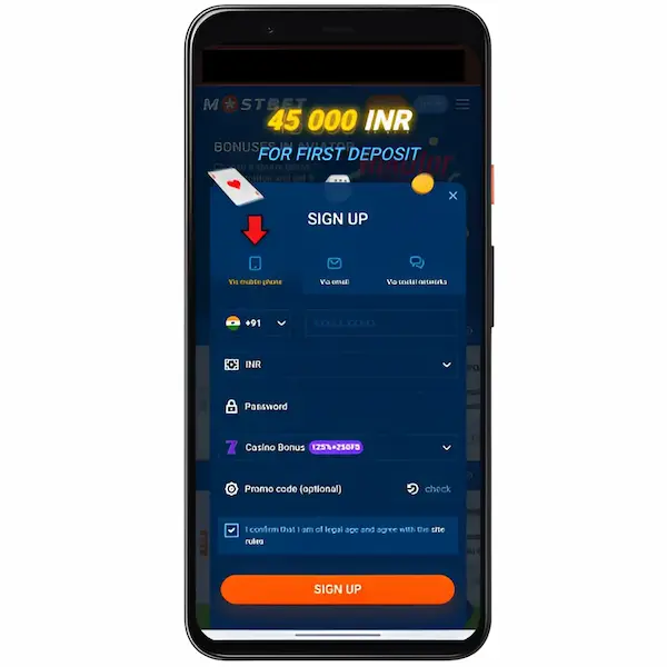 Mostbet Promo Code- Choose Your Registration Method