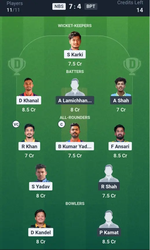 NBS vs BPT Grand League Team