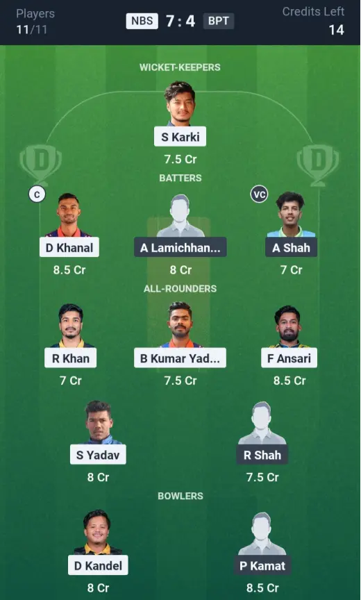 NBS vs BPT Small League Team