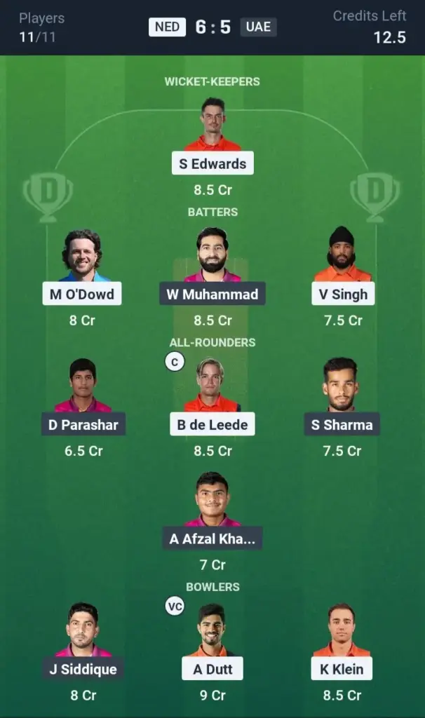 NED vs UAE Grand League Team 