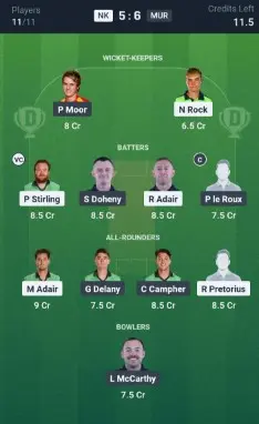 NK vs MUR SL Team