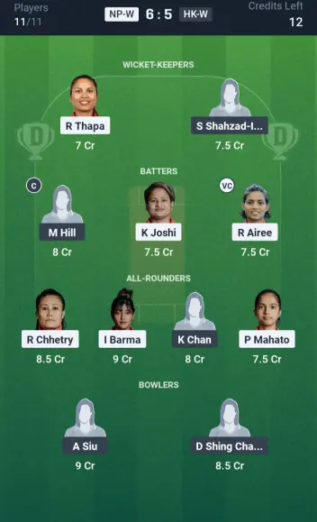 NP-W vs HK-W Grand League Team