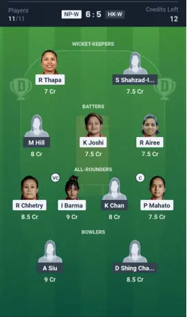 NP-W vs HK-W Small League Team