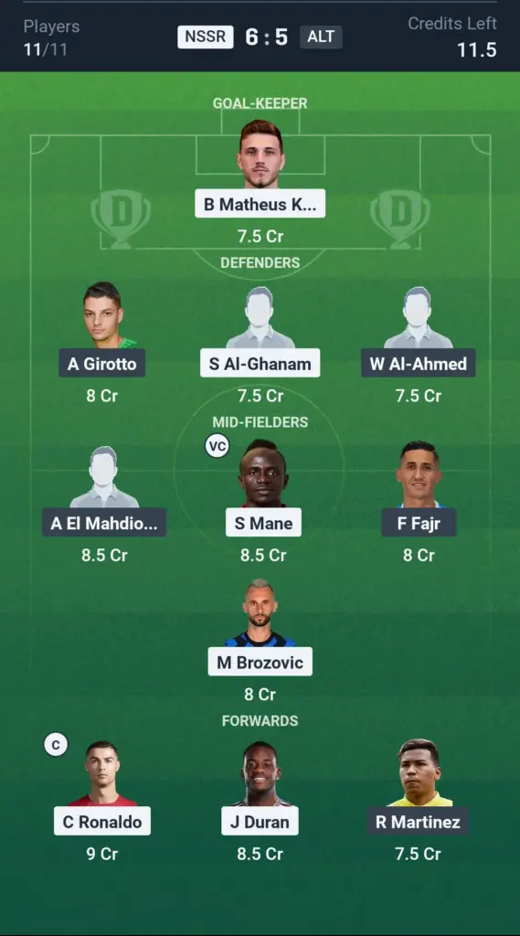 NSSR vs ALT Grand League Team