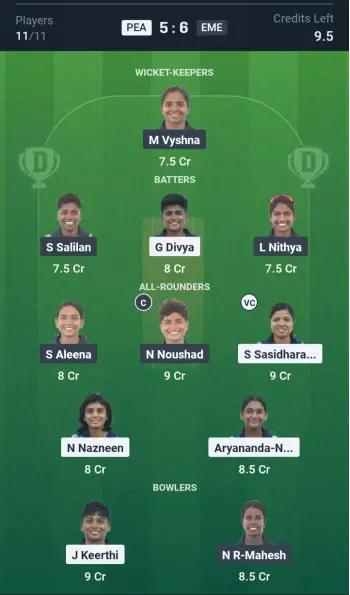 PEA vs EME Grand League Team