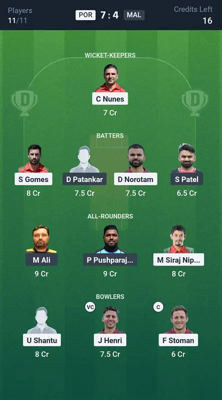POR vs MAL Small League Team