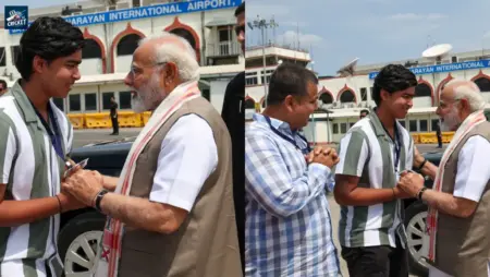 Prime Minister Narendra Modi meets Vaibhav Suryavanshi