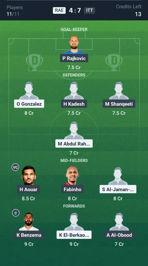 RAE vs ITT Grand League Team