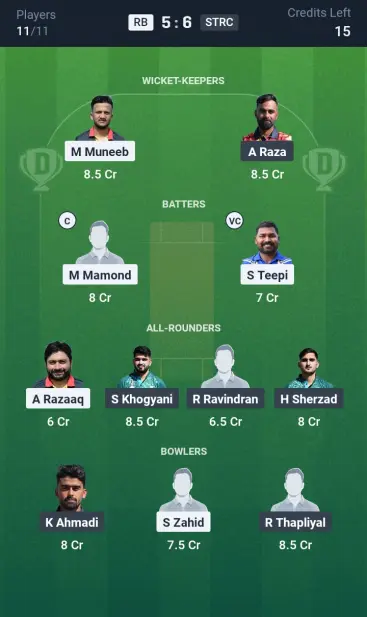RB vs STRC Grand League Team
