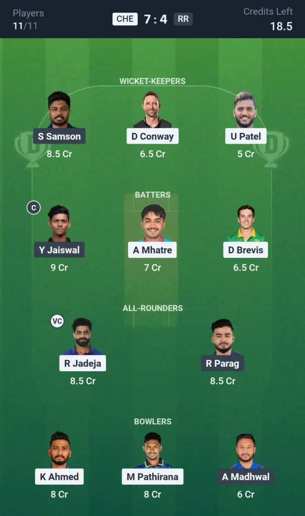 CSK vs RR Small League Team