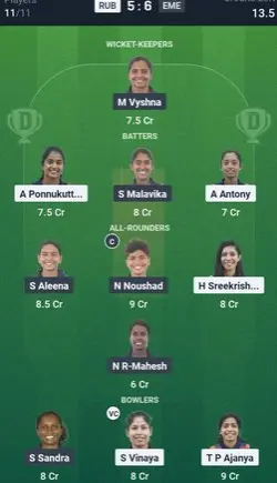 RUB vs EME SL Team