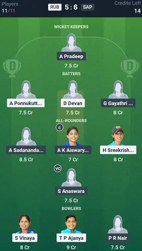 RUB vs SAP GL Team