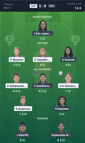 SAP vs PEA Small League Team