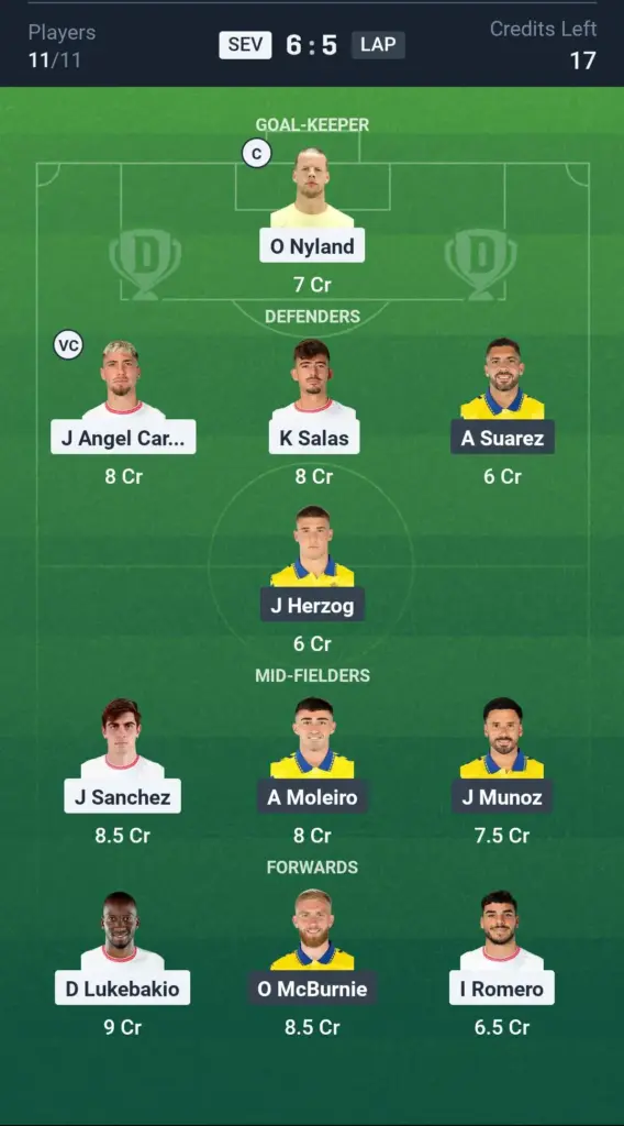 SEV vs LAP Grand League Team