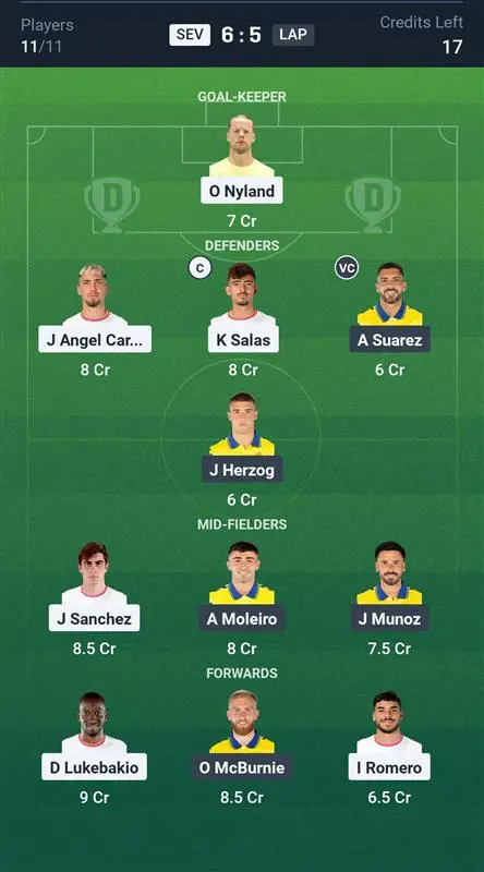 SEV vs LAP Small League Team