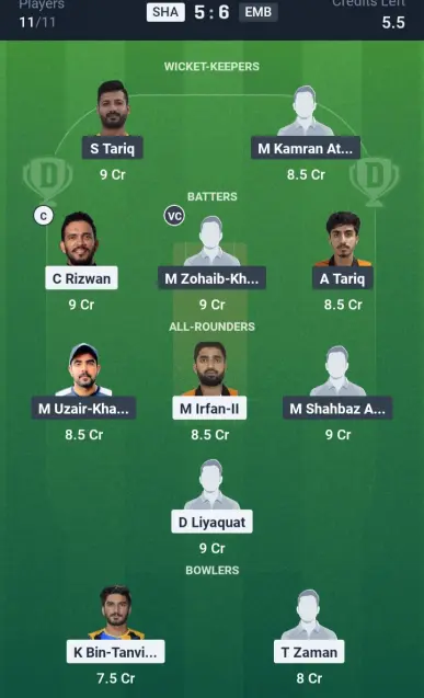 SHA vs EMB Small League Team
