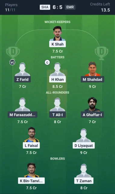 SHA vs EMR Grand League Team