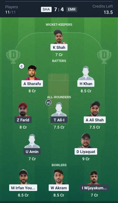 SHA vs EMR Small League Team