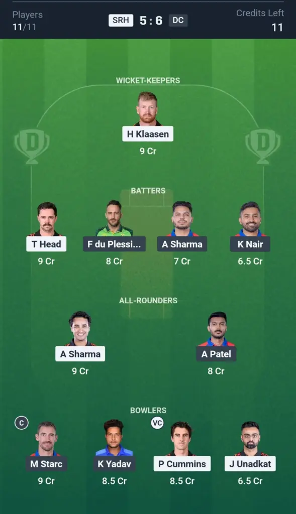SL SRH vs DC