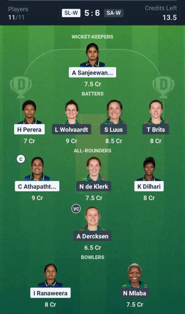 SL-W vs SA-W Small League Team 