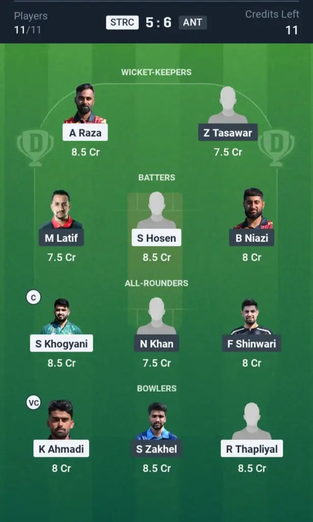 STRC vs ANT Grand League Team