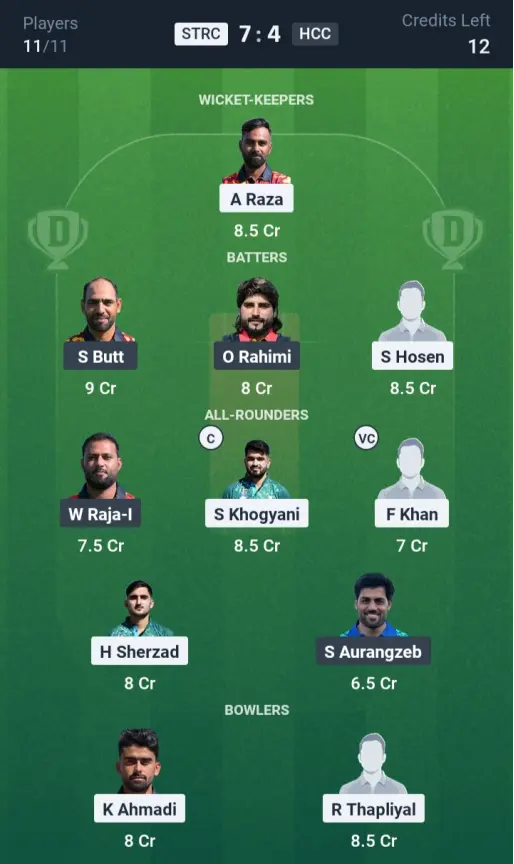 STRC vs HCC Grand League Team