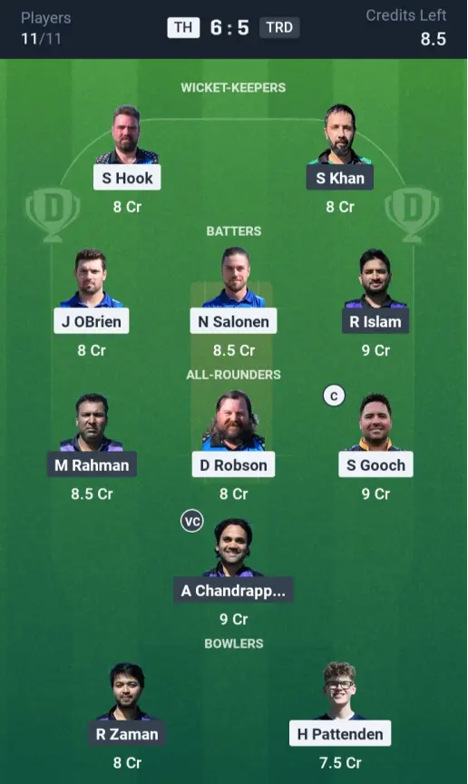 TH vs TRD Grand League Team
