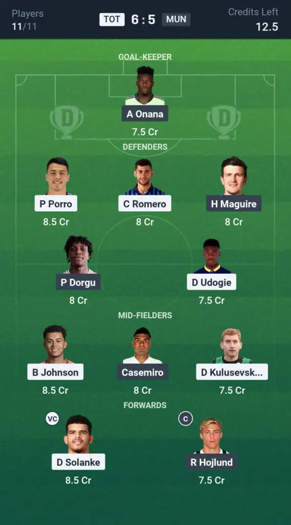 TOT vs MUN Grand League Team