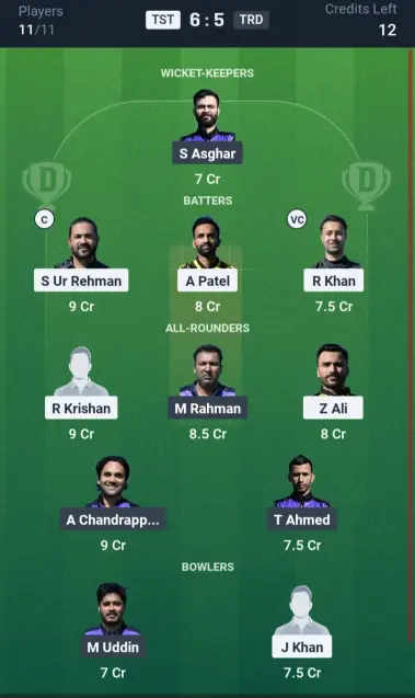 TST vs TRD Grand League Team