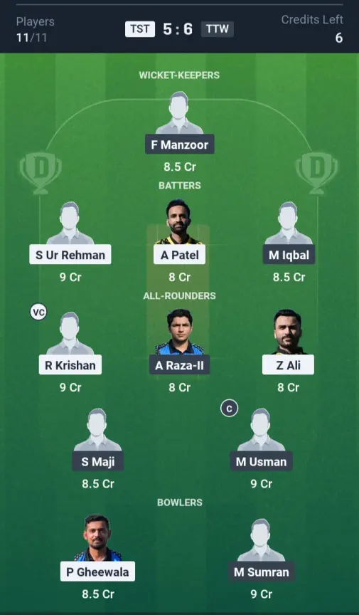 TST vs TTW Grand League Team