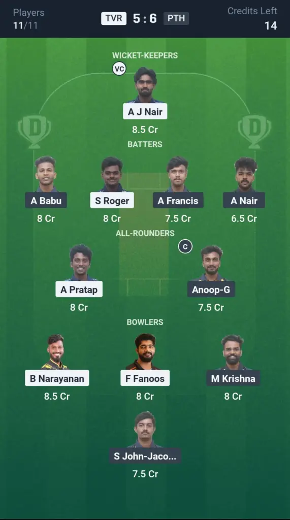 TVR vs PTH Grand League Team