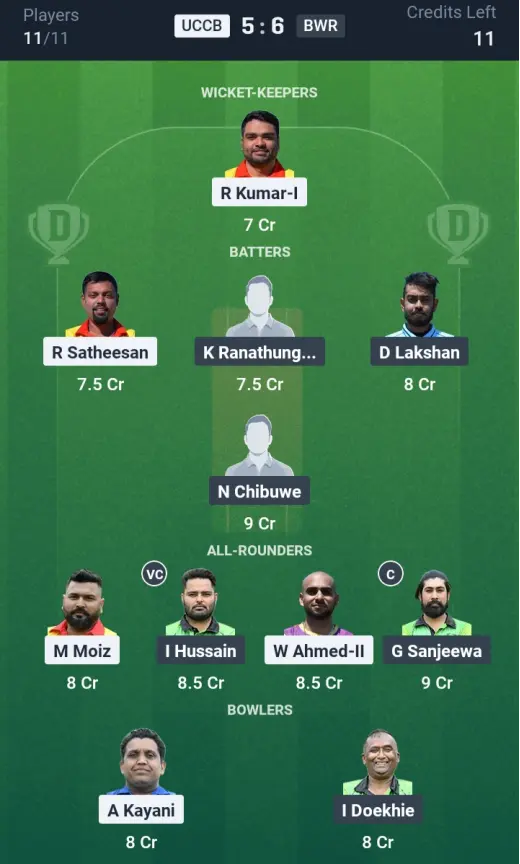 UCCB vs BWR Grand League Team
