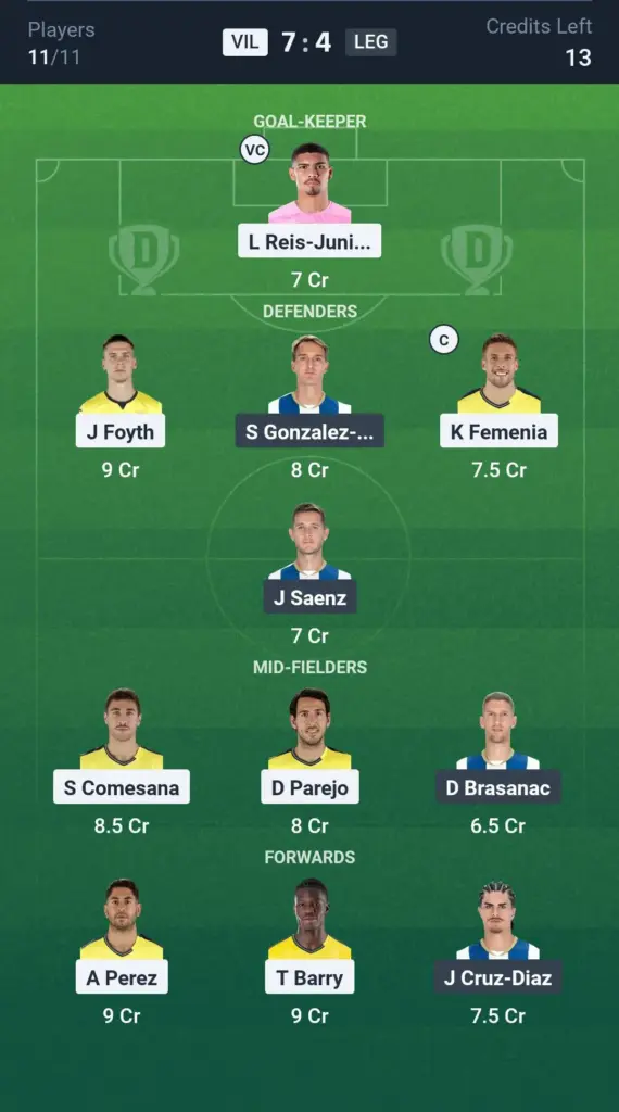VIL vs LEG Small League Team